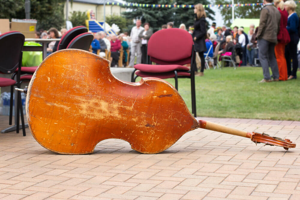 Our Community Involvement – a double bass at a local music festival